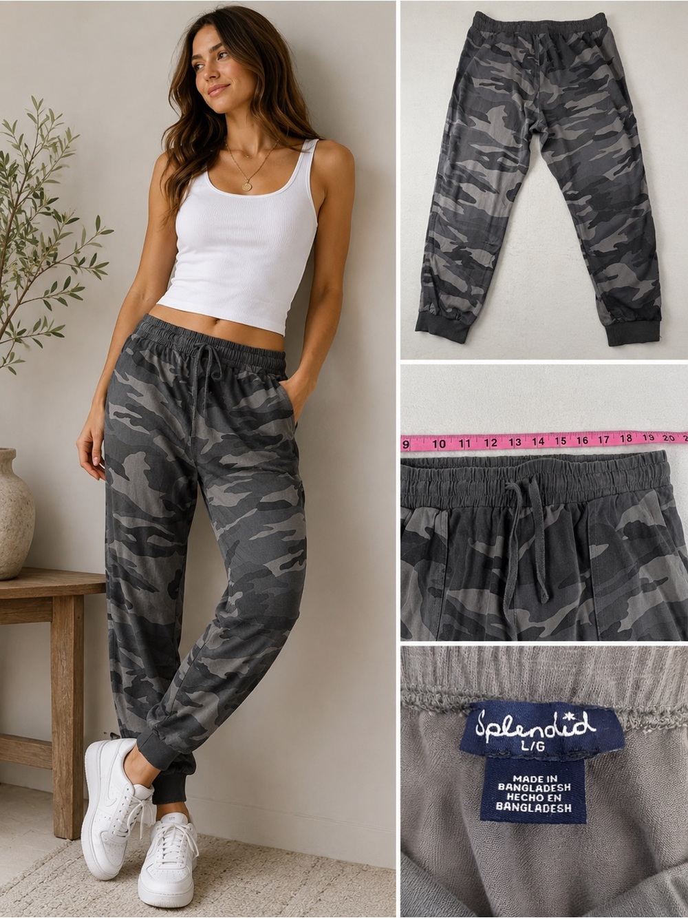 Splendid Gray‎ Camouflage Joggers